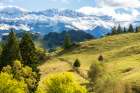 Romania, Transylvania, Carpathian Mountains. Hiking trails, fields. Art Print